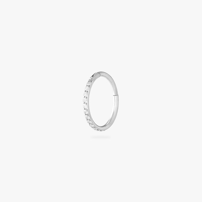 10mm seamless pave clicker in silver color color:null|silver
