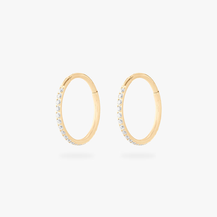 12mm seamless pave clicker in gold [pair] color:null|gold