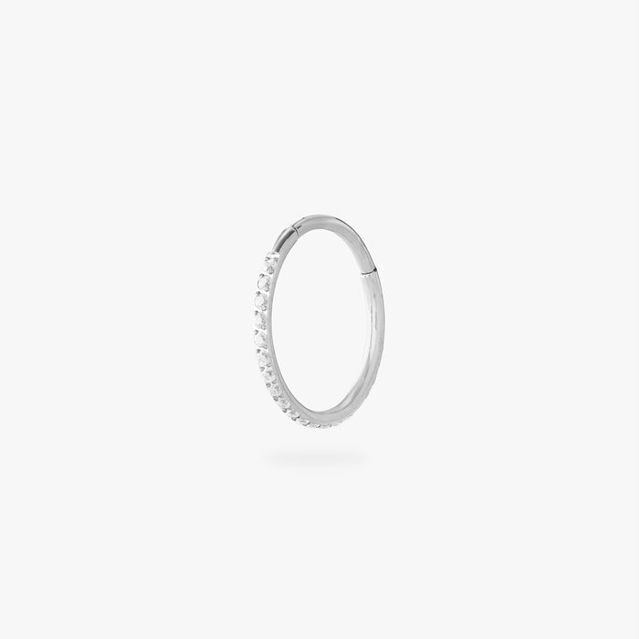 12mm seamless pave clicker in silver color:null|silver