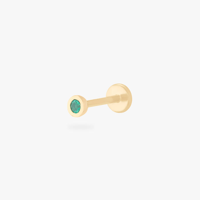 14k emerald bezel flatback color:null|14k gold