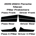 2019-2025 Porsche Macan | 6 Piece (B and C Pillars) | Gloss Black PPF | Pillar Protector Kit