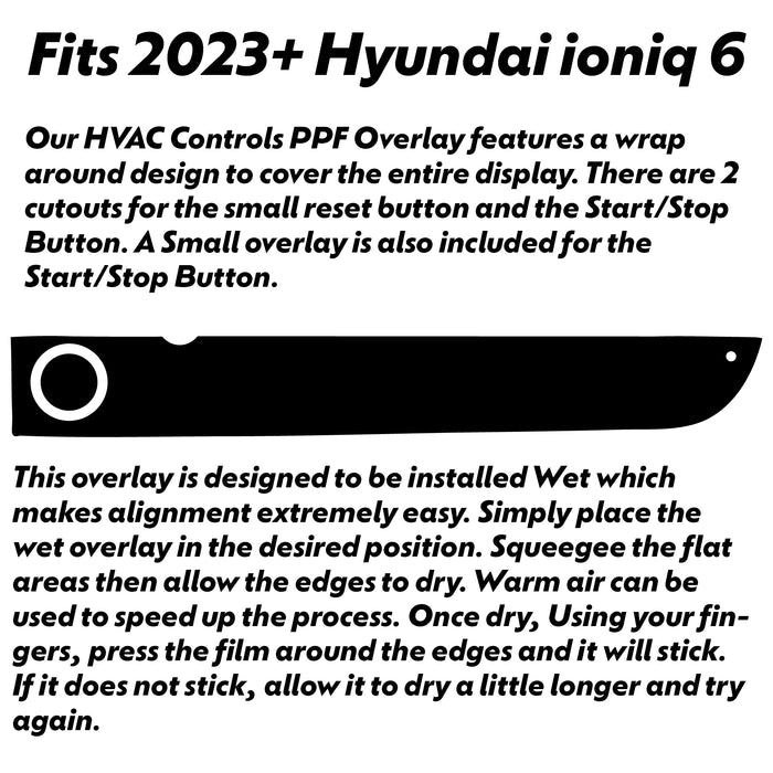 2023+ Hyundai Ioniq 6 | HVAC Display| Matte/Anti-Glare | Screen Protection