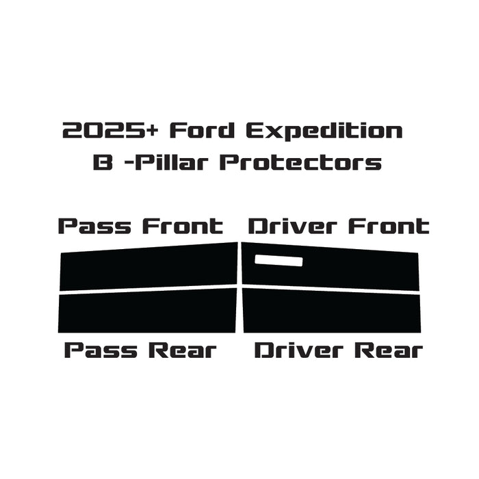 2025+ Ford Expedition | 8 Piece (B and C Pillars) | Gloss Black PPF | Pillar Protector Kit