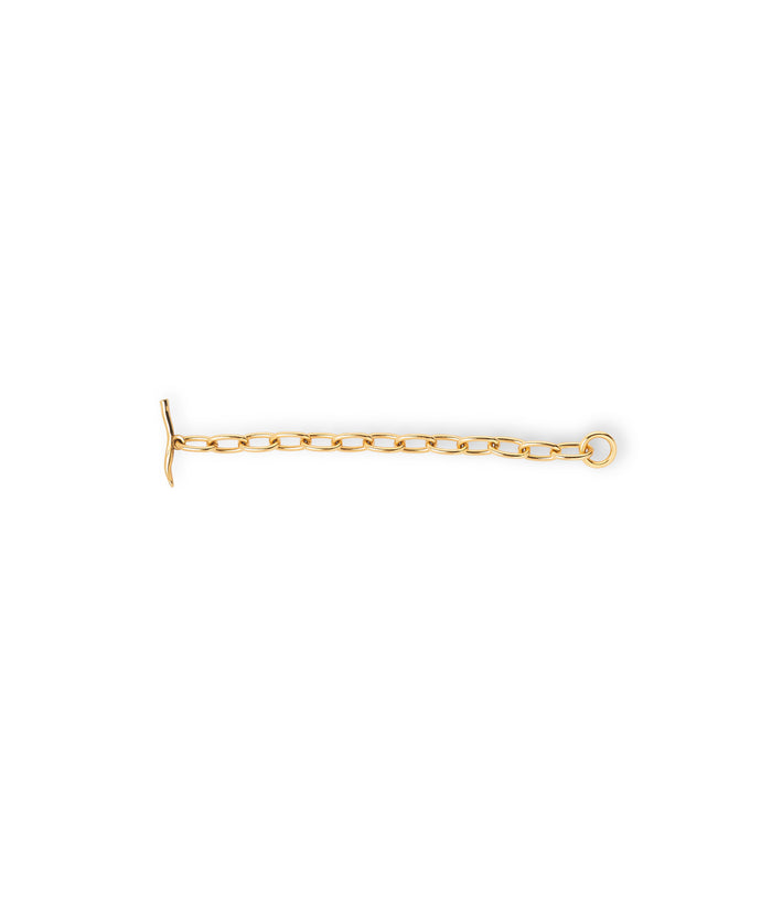 4.25" gold toggle extender. Gold Chain link on white