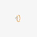 Gold 5mm Clicker with 3 small CZ stone accents