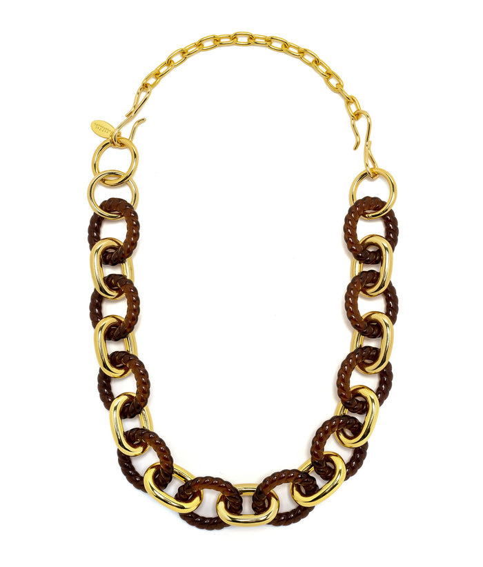 6.5" Gold Extender shown attached to resin and gold chain link necklace