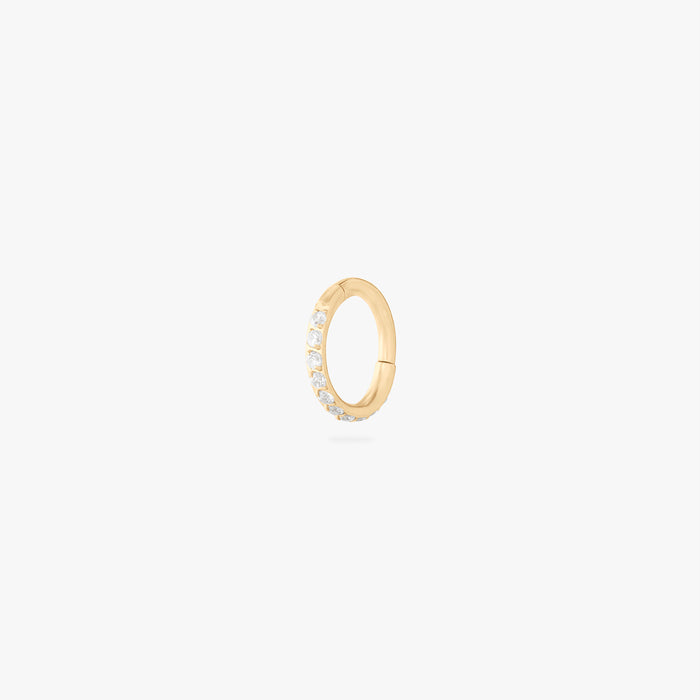 6mm seamless pave clicker in gold color:null|gold