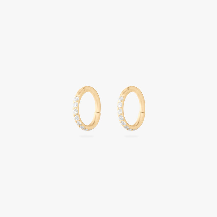 6mm seamless pave clicker in gold [pair] color:null|gold