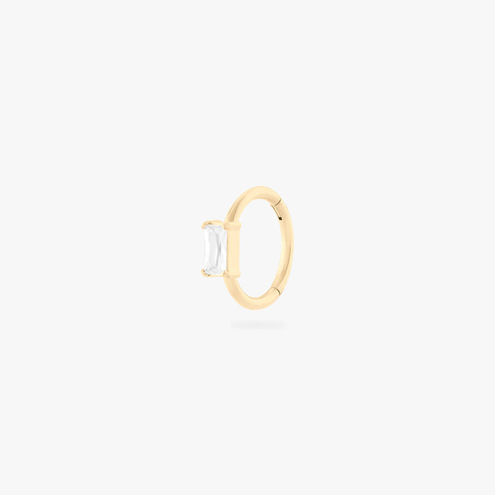 gold clicker with cz baguette stone in 8mm color:null|gold