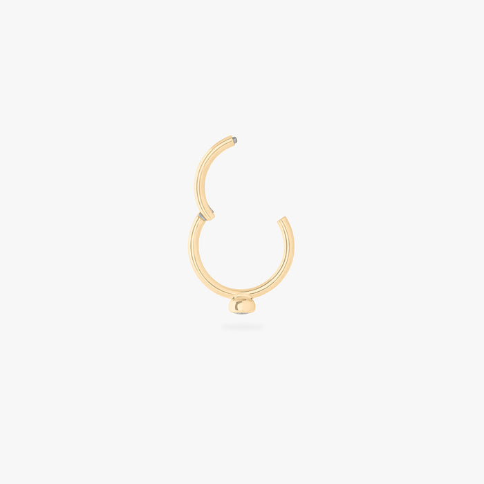 gold clicker with a cz bezel accent stone color:null|gold/clear
