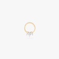 gold front set clicker with cz pear stones in 8mm color:null|gold/clear