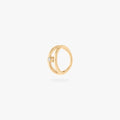gold double clicker with a small bezel stone accent in gold color:null|gold/clear