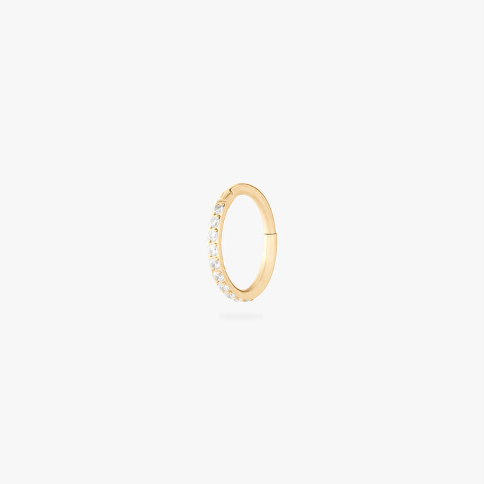 8mm seamless pave clicker in gold color:null|gold