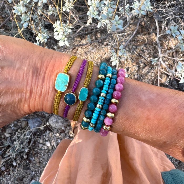 Woven Mini Turquoise Bracelet - Yellow