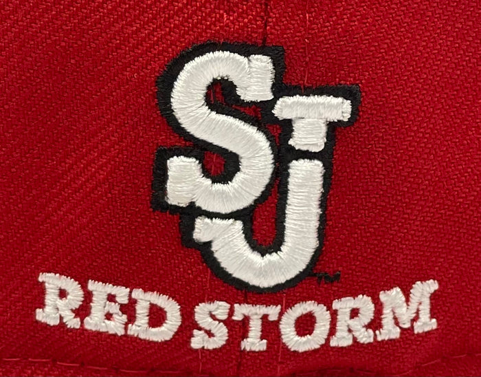 ST JOHNS RED STORM (RED) NEW ERA 59FIFTY FITTED (BLACK VISOR)