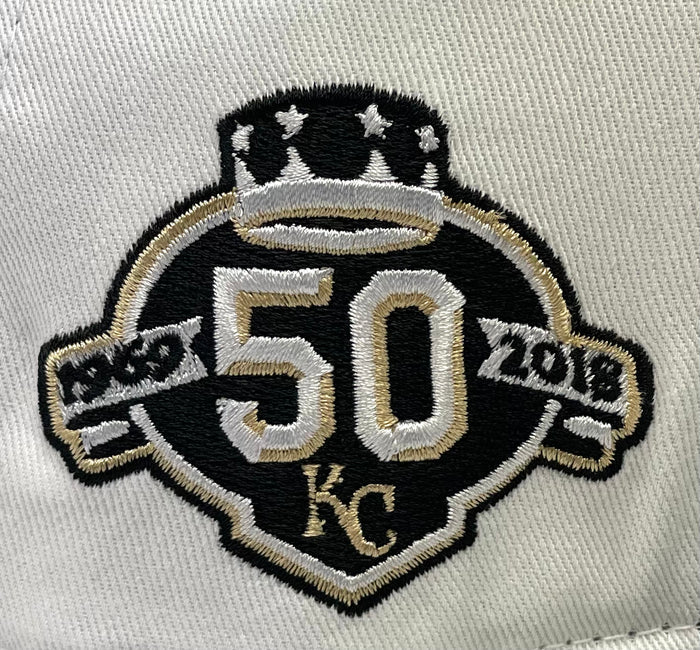 KANSAS CITY ROYALS (WHITE) "50TH ANNIVERSARY" NEW ERA 59FIFTY FITTED