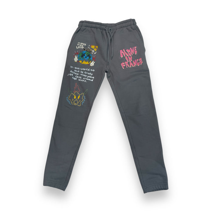 ALONE IN FRANCE TO BE LOVED (GREY) JOGGER