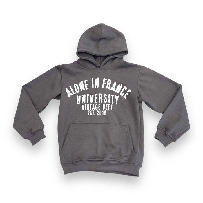 ALONE IN FRANCE UNIVERSITY (SMK GREY) HOODIE