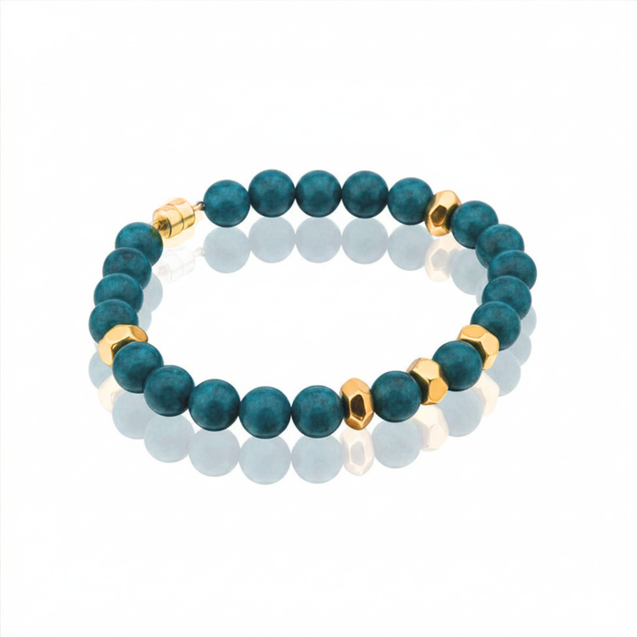 Apatite Beaded Magnetic Bracelet