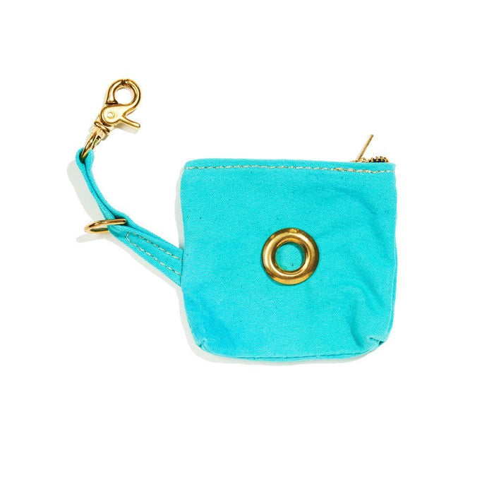 Aqua Waxed Cotton Canvas Poop Bag PouchPoop Bag PouchesFound My Animal