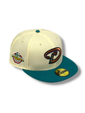 ARIZONA DIAMONDBACKS (OFF-WHITE) (2001 WS) NEW ERA 59FIFTY FITTED (PURPLE UNDER VISOR)