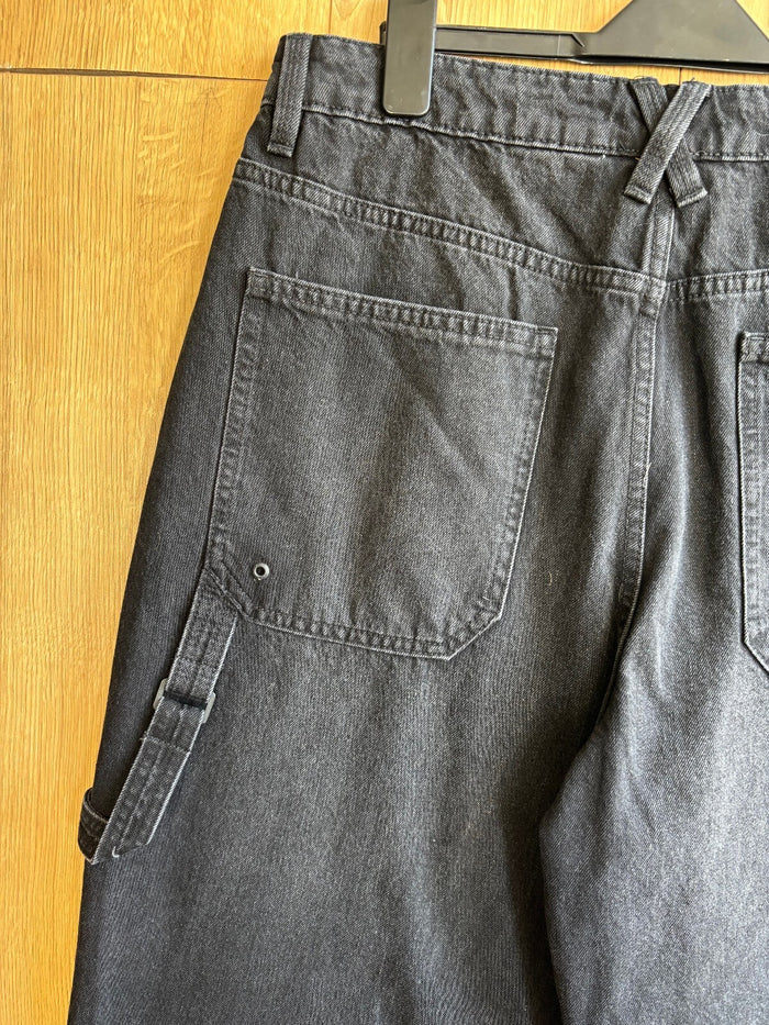 Avirex AVX Black Carpenter Jeans Wide Leg Baggy Workwear Skater Size M