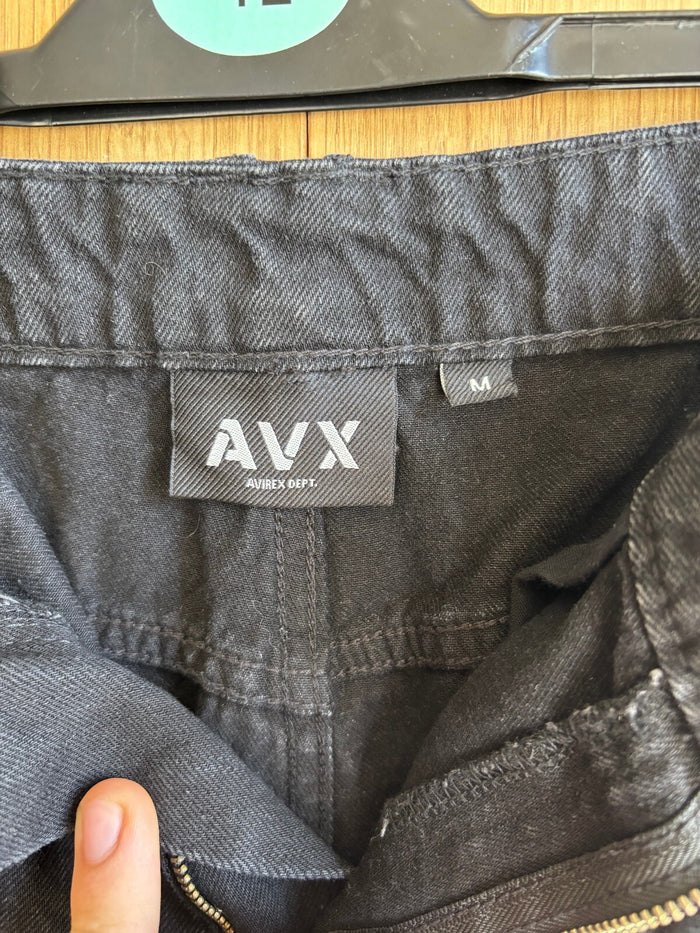 Avirex AVX Black Carpenter Jeans Wide Leg Baggy Workwear Skater Size M