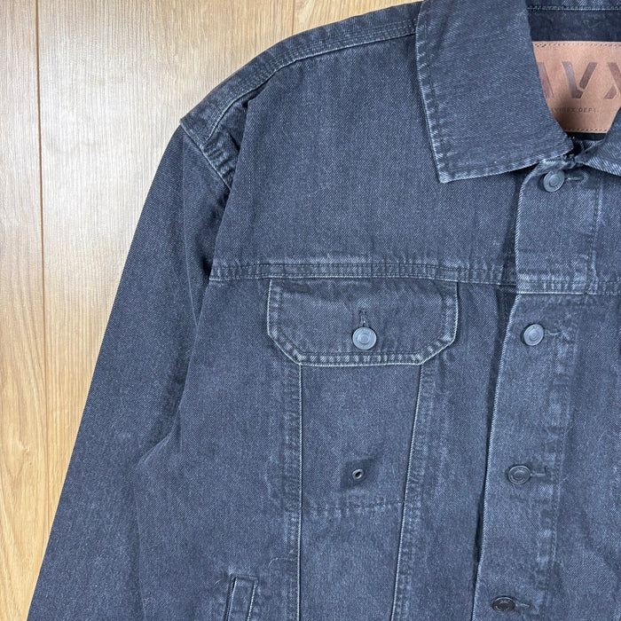 AVX By Avirex Black Denim Jacket Trucker Overshirt Men's Medium RRP £120