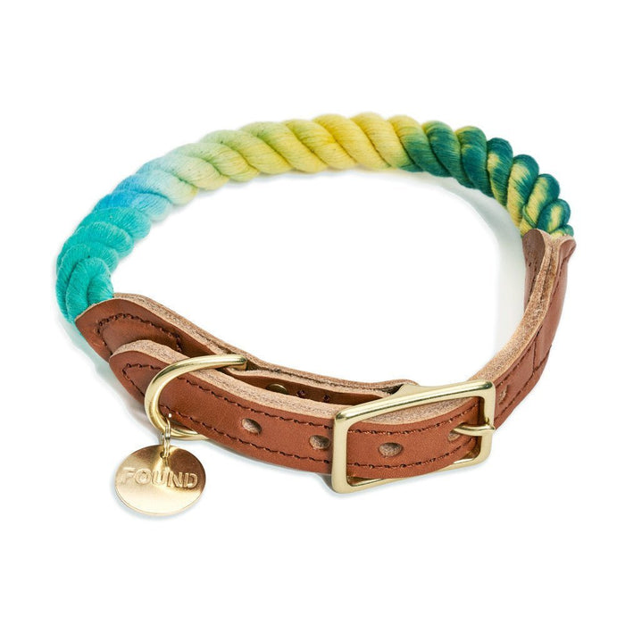 Azure Cotton Rope Cat & Dog CollarDog CollarsFound My AnimalXS