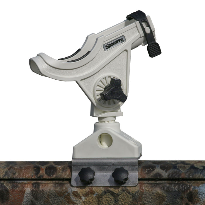 Bait Caster/Spinning Rod Holder - White - With T Bolt Bracket