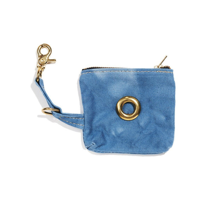 Basic Blue Waxed Cotton Canvas Poop Bag PouchPoop Bag PouchesFound My Animal