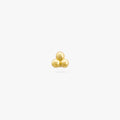 Three gold beads stacked in a triangle formation on a stud post color:null|gold