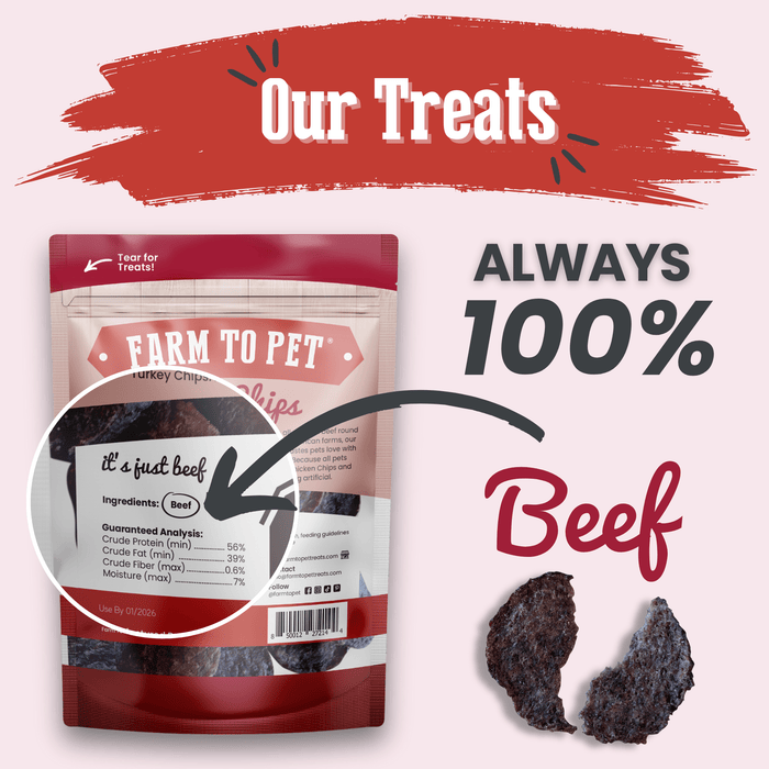 Beef Chips Dog Treats | Single-Ingredient Healthy Treats for DogsDog TreatsFound My AnimalStandard 4oz
