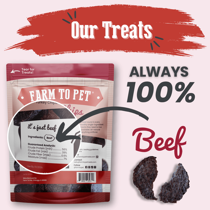 Beef Chips Dog Treats | Single-Ingredient Healthy Treats for DogsDog TreatsFound My AnimalValue 12oz