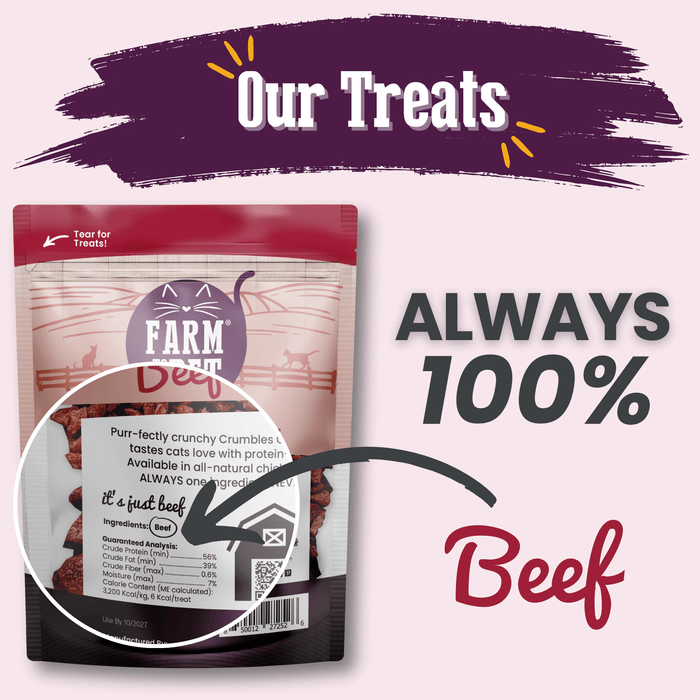 Beef Crumbles Cat Treats | High Protein Treats for CatsCat TreatsFound My Animal