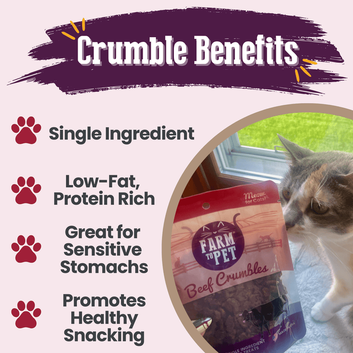 Beef Crumbles Cat Treats | High Protein Treats for CatsCat TreatsFound My Animal