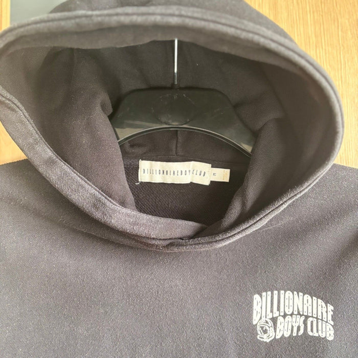 billionaire boys club black white logo thick hoodie size M