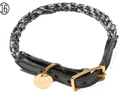 BLACK AND WHITE UP-CYCLED ROPE DOG & CAT COLLARDog CollarsFound My AnimalXS