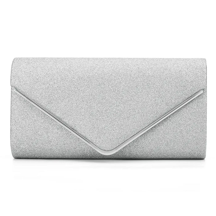 Black Glitter Envelope Clutch Bag for Women Evening Use