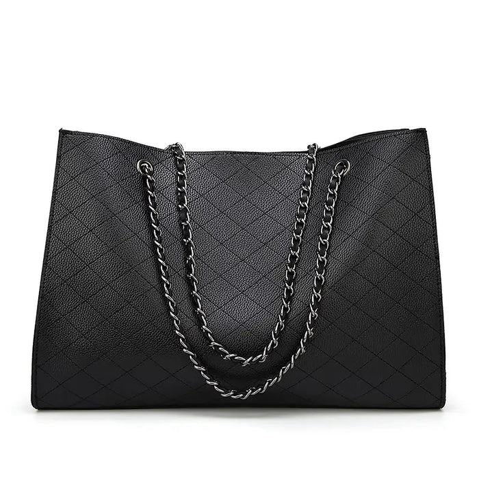 Black Rhombus Chain Shoulder Bag for Women