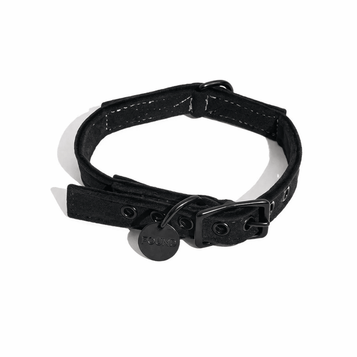 Black Washable Velvet Cat & Dog Collar – Matte Black HardwareDog CollarsFound My AnimalXS