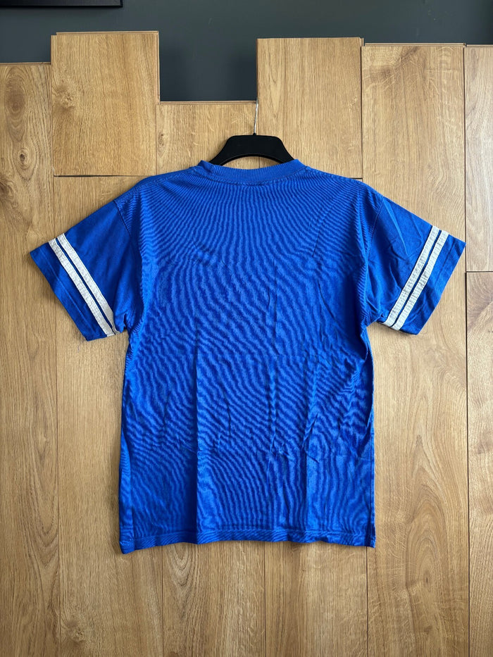Nike Blue Embroidered Logo Varsity T Shirt Oversized Small Y2K Streetwear
