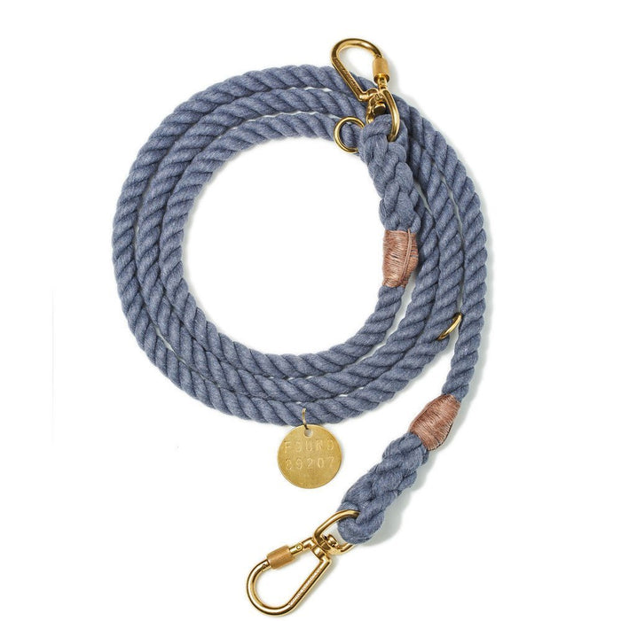 Blue Jean Up-Cycled Rope Dog Leash, Adjustable - Found My AnimalShop LeashesFound My AnimalS