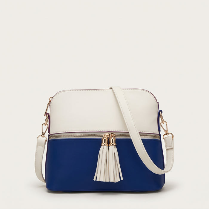 Blue White 3-Piece Women's Tote Set with Top Handle