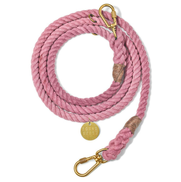 Blush Cotton Rope Dog Leash, Adjustable & Handcrafted - Found My AnimalShop LeashesFound My AnimalS