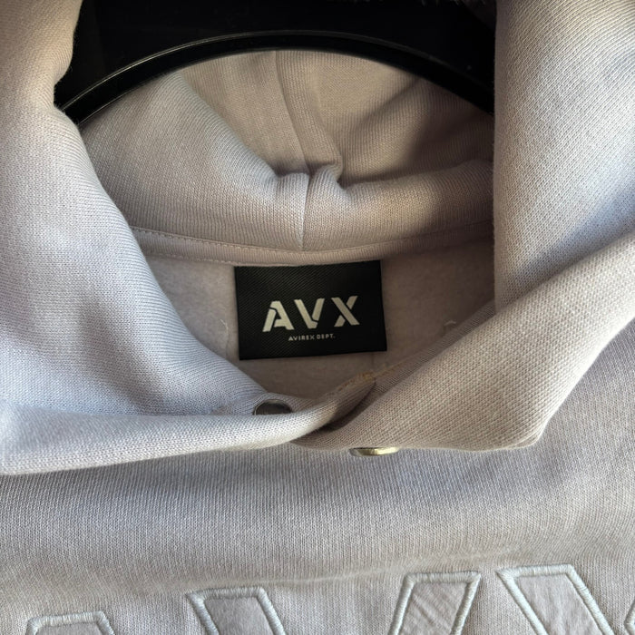 BNWT AVX Avirex Dept Vital Hoodie Lilac Embroidered Logo Oversized Heavyweight M