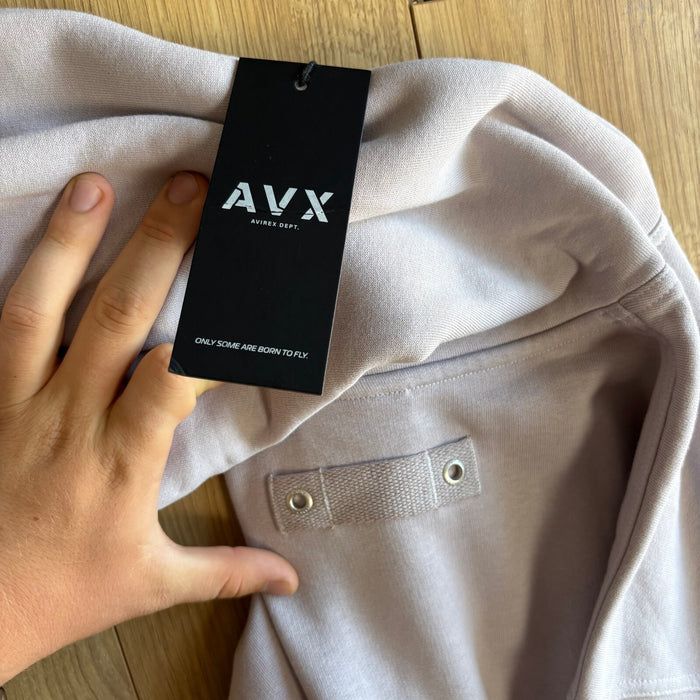 BNWT AVX Avirex Dept Vital Hoodie Lilac Embroidered Logo Oversized Heavyweight M