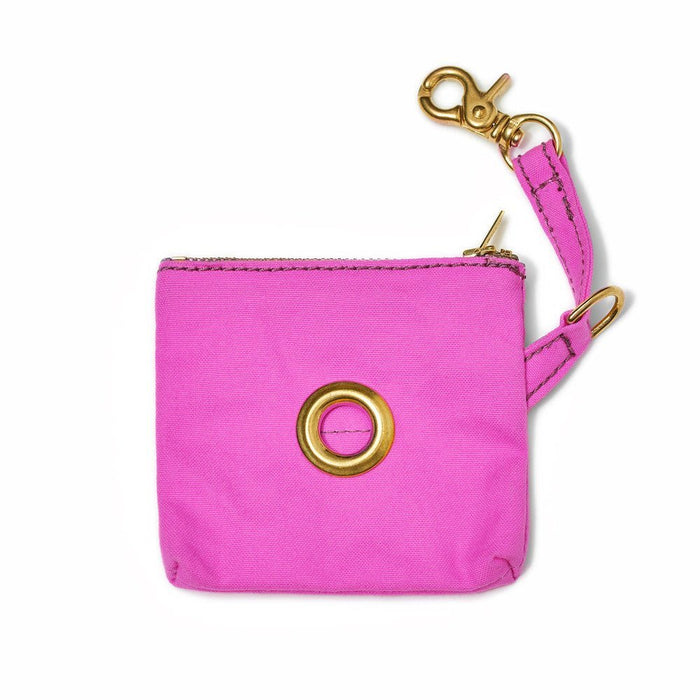 Bright Pink Waxed Cotton Canvas Poop Bag PouchPoop Bag PouchesFound My Animal