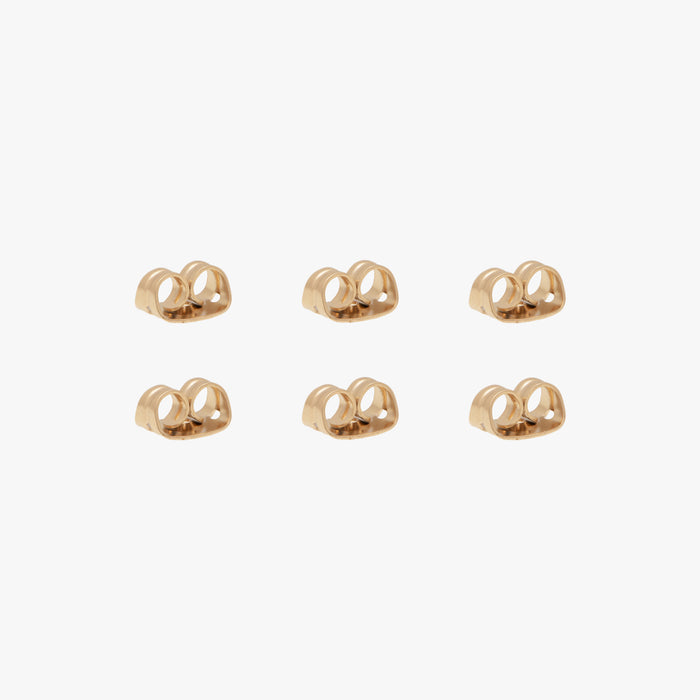 A gold pack of butterfly earring backs color:null|gold