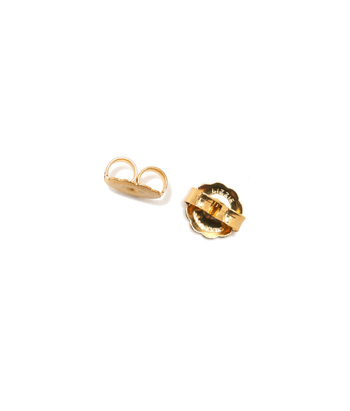 Butterfly Earring Backs. Two gold earring backs with Lizzie Fortunato engraving